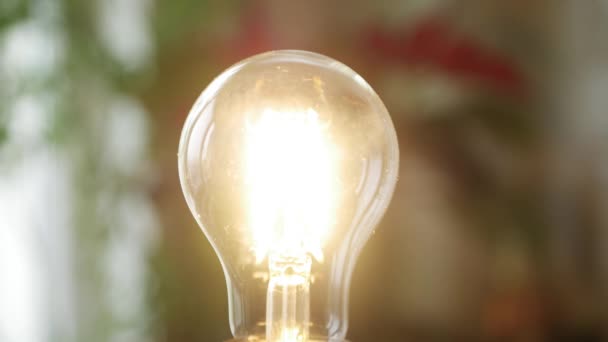Turn Light Room Saving Concept Using Led Bulb Energy Industry — Stok video