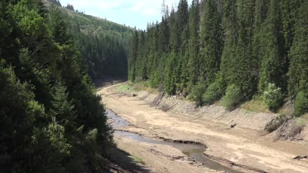 Water Crisis Aridity Mountain River Drought Natural Calamity Rain Disaster — Stock video
