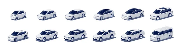 Modern Passenger Cars Body Types Fleet Micro Mini Small Hatchback lizenzfreie Stockvektoren