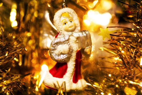 Boże Narodzenie Anioł Gałęzi Choinki Świąteczne Dekoracje — Zdjęcie stockowe