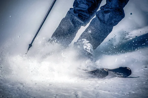 Detalj Skidor Sluttningen — Stockfoto