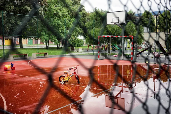Ruzomberok Eslováquia Julho 2022 Parque Infantil Fechado Sem Peple Devido — Fotografia de Stock