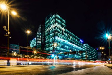 Berlin, Germany - April 6, 2017: Sony centre at night in Postdamer platz at city Berlin in Germany