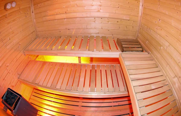 Interior Sauna Finlandesa Sauna Clássica Madeira — Fotografia de Stock