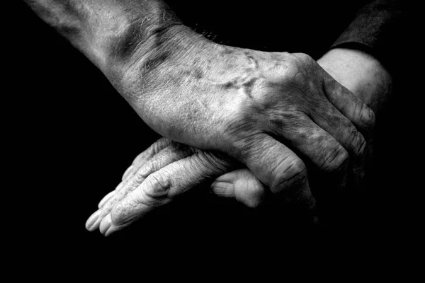 Elderly Couple Holding Hands Together — Stock Photo, Image