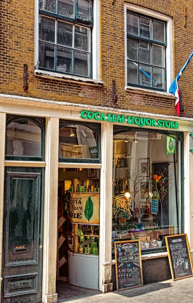 Άμστερνταμ Ολλανδία Απριλίου 2014 Τυπική Καφετέρια Σπόρους Marihuana Στην Περιοχή — Φωτογραφία Αρχείου