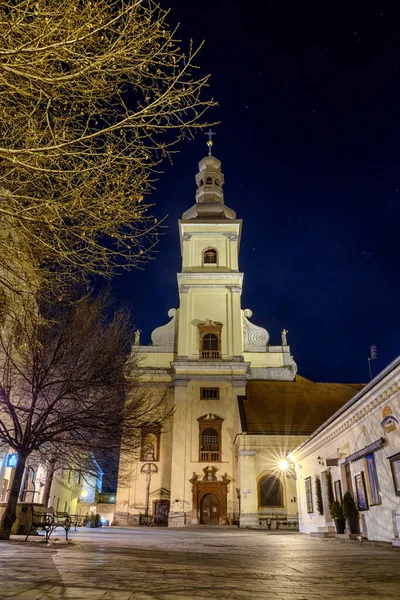 Trnava Slovaquie Mars 2023 Église Saint Jacob Trnava Nuit Slovaquie — Photo