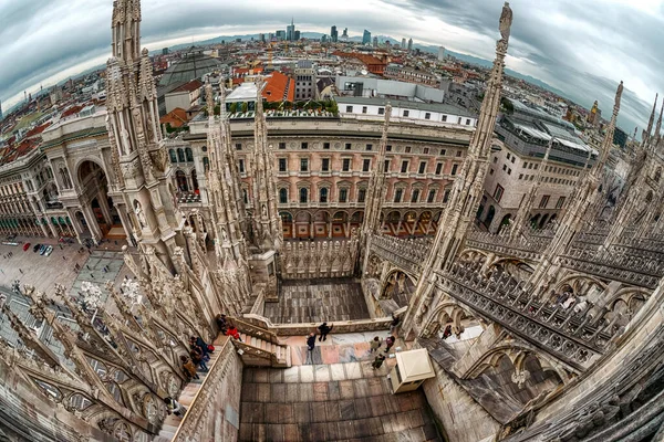 Milán Italia Abril 2018 Vista Desde Catedral Duomo Milan — Foto de Stock