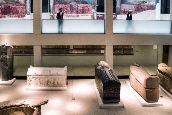 Berlim Alemanha Abril 2017 Sarcófago Dos Faraós Egípcios Museu Egípcio — Fotografia de Stock