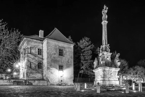 Plakový Sloupek Trojicny Stlp Městě Trnava Slovensku — Stock fotografie