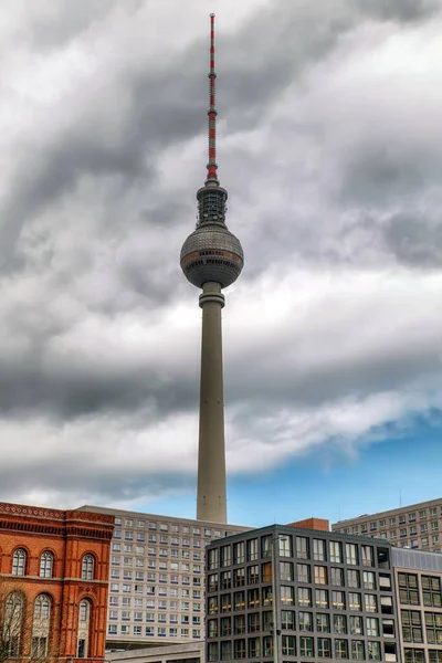Berlin Byens Skyline Med Berømte Tårn Kaldet Fernsehturm - Stock-foto