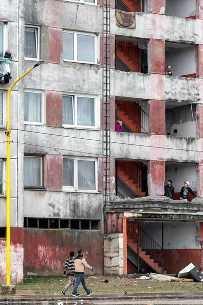 Кошице Словакия Марта 2023 Года Поселение Луник Разрушенным Многоквартирным Домом — стоковое фото