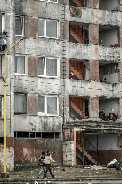 Kosice Eslováquia Março 2023 Liquidação Lunik Com Bloco Arruinado Apartamentos — Fotografia de Stock