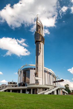 Krakow, Polonya - 11 Ağustos 2023 Lagiewniki, Krakow 'daki İlahi Merhamet Kilisesi