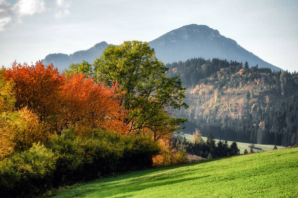 Hill Choc in CHocske mountains in region Liptov at Slovakia. Beautiful autumn landscape