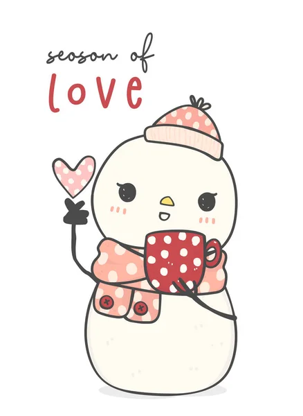 Χαριτωμένο Χαρούμενο Κορίτσι Γλυκό Χιόνι Κασκόλ Χειμώνα Και Καπέλο Μίνι — Διανυσματικό Αρχείο