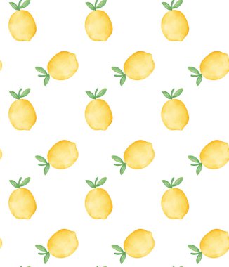 Limonlu suluboya kusursuz desen, turunçgil arkaplan