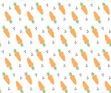 Sevimli havuç desensiz Tekrar Edilebilir Döşeme Döşeme Duvar Kağıdı Kağıdı Kağıdı Beyaz arkaplanda izole edilmiş