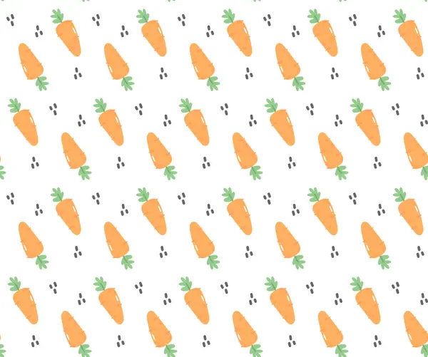 Милий Морквяний Безшовний Візерунок Повторювати Текстуру Плиткового Фону Шпалери Тканина — стоковий вектор