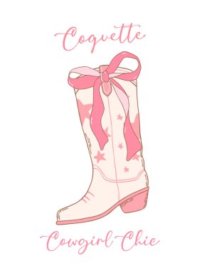 Coquette Pembe Kovboy Çizmeleri Kurdele Yay El Çizmeli