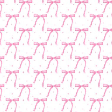 Pembe Coquette desenli, pürüzsüz pembe kurdeleli yay..