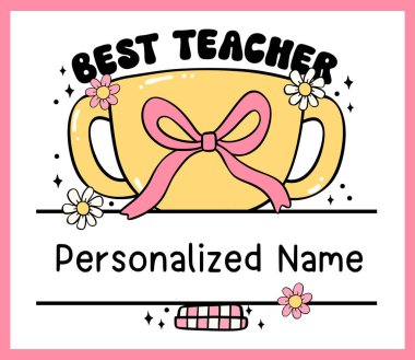 Öğretmen Takdir Etme Moda Kalem Okulu Çerçeve Adı Çizim Çizim Çizimi