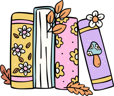 Moda Sonbaharı Kitap Yığını Çizim Retro Pastel Tasarımı