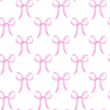 Coquette Pembe Kurdele kusursuz desen Suluboya Kolej Yıllık Biçimi