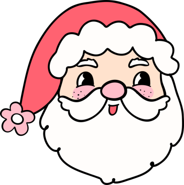 Muhteşem Retro Noel Baba, karikatür karalamalarıyla çizilmiş.