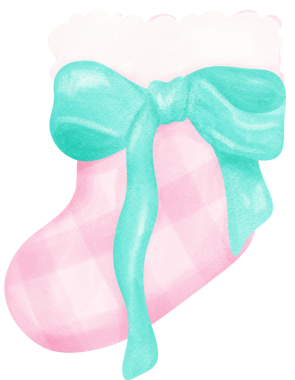 Pembe ve Nane Yılbaşı Çorabının Çizimi