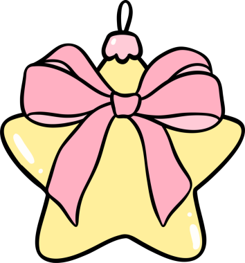 Coquette Coquette Noel Yıldızı şekilli süs topu ve papağan çizgili pastel