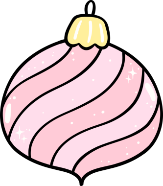 Güzel Coquette Noel Pembe çizgili top süslemesi çizgili pastel