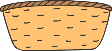 Boş Tahta Örgü Sepet Karikatür Çizimleri