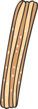 Şirin Enfes Pan Dulce Churros Tatlı Çizgi Film Çizimleri