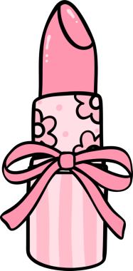 Kızsal şeyler ruj Coquette pembe kozmetik eşyalar