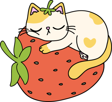 Retro Groovy Strawy Cat Uyuyan Kuku Karakteri