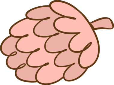 Tatlı çam kozalağı kış karalama eli çizilmiş