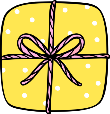 Havalı Yaz Sarı Hediye Kutusu karalaması