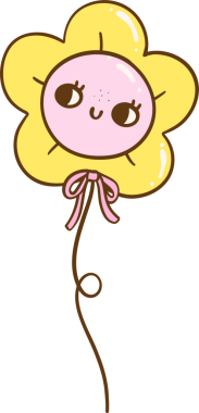 Fevkalade Çiçek Şekli Balon El Çizimi