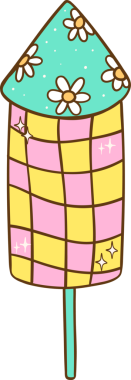 Harika Disko Havai fişeği Doodle Hand Çizimi