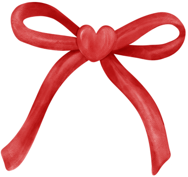 Kırmızı Coquette Valentine Ribbon Bow Retro Heart Suluboya