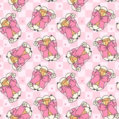 Şirin Pembe Kalem Okula Dönüş Kusursuz Şekilsiz Model Moda Okul Malzemeleri Arka planda izole edilmiş