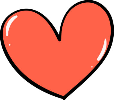 Sevimli basit kalp karalaması.