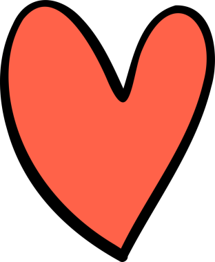 Sevimli, basit, tuhaf kalp karalaması.