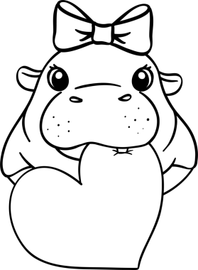 Valentine Pigme Hippo kalp boyama resmini ısırdı