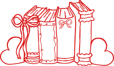 Kitap ucu kalp şekilli Retro Valentine Kitap Yığını