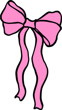 Retro Pembe Fiyonk Dalgalı El Çizimi