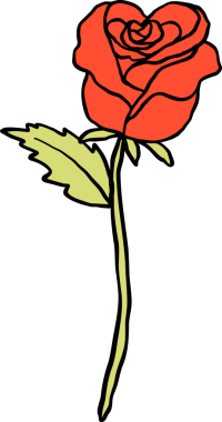 Sapı çizilmiş Retro Valentine Gülü