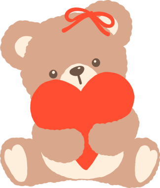 Retro Oyuncak Ayı Kırmızı Kalp Tutuyor