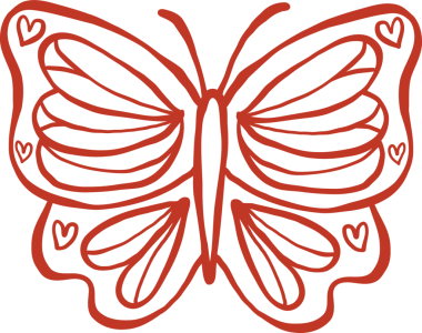 Retro Butterly Taslak El Çizimi